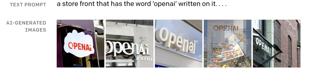 Une devanture de magasin avec "openai" écrit dessus (selon Dall-E)