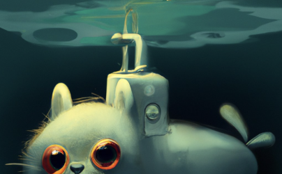 chat sous-marin dall-E
