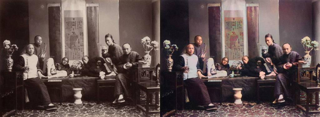 Chinese Opium Smokers (1880), DeOldify