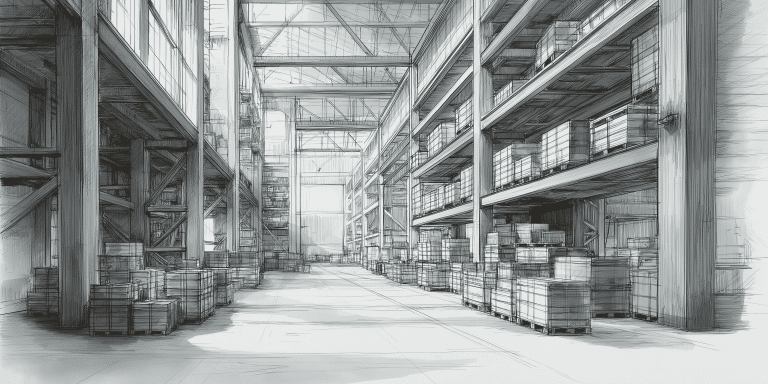 illustration d'un entrepot bien organisé