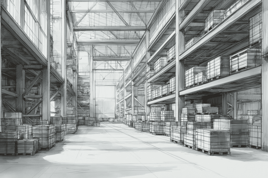 illustration d'un entrepot bien organisé